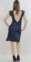 Vtg 80s sequin beaded open back flapper deco party