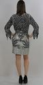 Vtg 80s silk beaded sequin deco Silver Metallic bo