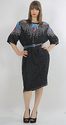 Vintage 80s art deco flapper sequin beaded oversiz