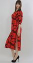 Vintage 70s Red Floral Hawaiian Hippie Boho Gypsy 
