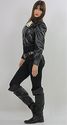 Vtg 80s Black leather short cropped Punk Moto Bike