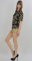 Vtg 80s Deco sequin beaded draped flapper party dr