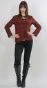 Vtg 80s Bold Abstract Tartan Plaid Boho Draped  Wo