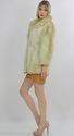 Vintage  70s 80s Hippie Boho Chub Beige Faux Fur C
