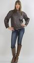 Vtg 70s Dark Brown leather Hippie Boho Soft Jacket