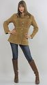 Vtg 70s Boho Brown Suede Leather Fitted Jacket Bla