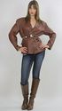 Vtg 70s Brown Leather Fitted Hippie Boho Soft Jack