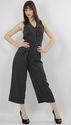 Vintage 80s Black pinstripe Menswear inspired Deep