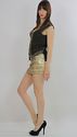 Vtg 80s gold metallic sequin beaded party dress ve