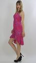 Vtg 80s hot pink sequin beaded flapper Art Deco Ha
