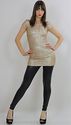 Vtg 90s Gold sequin bandage bodycon deco party min