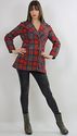 Vintage 70s boho red tartan plaid wool jacket blaz