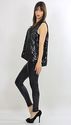 Vtg 80s silk black sequin beaded party dress tunic