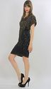 Vtg 80s Sequin beaded encrusted flapper party mini