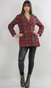 Vintage 70s boho red tartan plaid wool jacket blaz