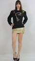 Vintage 80s silk sequin beaded party dress top tun