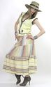 Vtg 70s Boho pastel Ombre Prairie Maxi dress Skirt