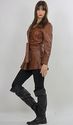 Vintage 70s Hippie Boho Brown belted leather jacke