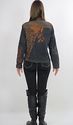 Vintage 80s Boho Gypsy denim jacket top tapestry e