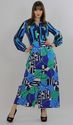 LANVIN Vintage 60s Boho Hippie Mod designer maxi s