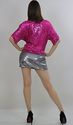 Vtg 80s Pink sequin beaded deco draped party cockt