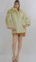 Vintage  70s 80s Hippie Boho Chub Beige Faux Fur C