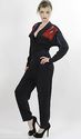 Vtg 80s bat wing boho suede studded applique maxi 