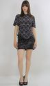 Vtg 80s irridescent sequin beaded metallic party d