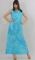 Vintage 70s Blue Tie Dye Hippie Boho Draped Grecia
