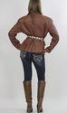 Vtg 70s Brown Leather Fitted Hippie Boho Soft Jack