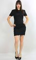 Vtg 80s draped boho black silk sequin beaded party