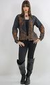 Vintage 80s Boho Gypsy denim jacket top tapestry e