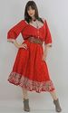 Vintage 70s Boho Hippie Prairie peasant dress top 