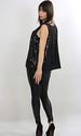 Vtg 80s silk black sequin beaded party dress tunic