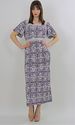 Vintage 60s 70s Navy Blue Abstract Polka dot Highw