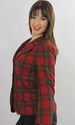 Vtg 80s Bold Abstract Tartan Plaid Boho Draped  Wo