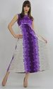 Vintage 70s Abstract Purple Hawaiian Floral festiv
