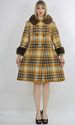 Vintage 60s 70s Shearling fur trimmed Bold open we