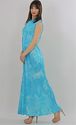 Vintage 70s Blue Tie Dye Hippie Boho Draped Grecia