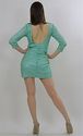 Vtg 90s Blue Sequin beaded Bandage Bodycon Openbac
