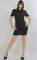 Vtg 80s draped boho black silk sequin beaded party