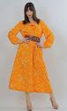 Vintage 70s Orange Abstract Polkadot Highwaisted B