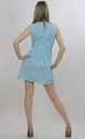 Vintage 70s mod Boho mini dress Aqua abstract Pais