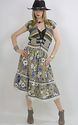 Vtg 70s floral tiered  High waist boho hippie dres