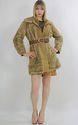 Vtg  Lilli Ann mod suede leather faux fur jacket b