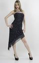 Vintage 80s SHEER silk beaded sequin high low fish