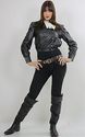 Vtg 80s Black leather short cropped Punk Moto Bike