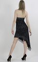 Vintage 80s SHEER silk beaded sequin high low fish