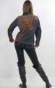 Vintage 80s Boho Gypsy denim jacket top tapestry e