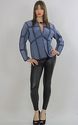 Vtg 70s Blue Suede Crochet Cutout Hippie Boho Jack